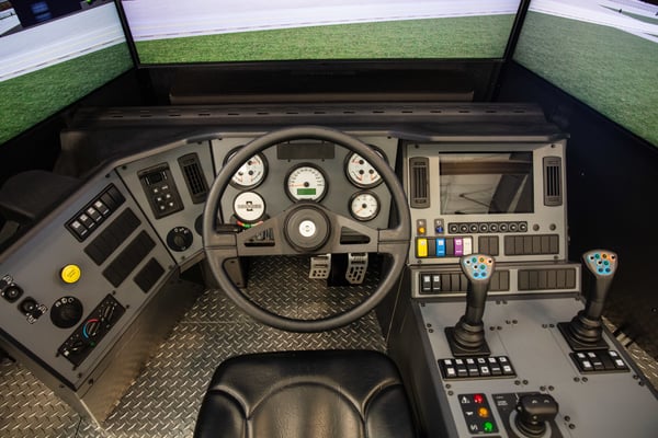 Steering wheel and joysticks of Striker Simulator