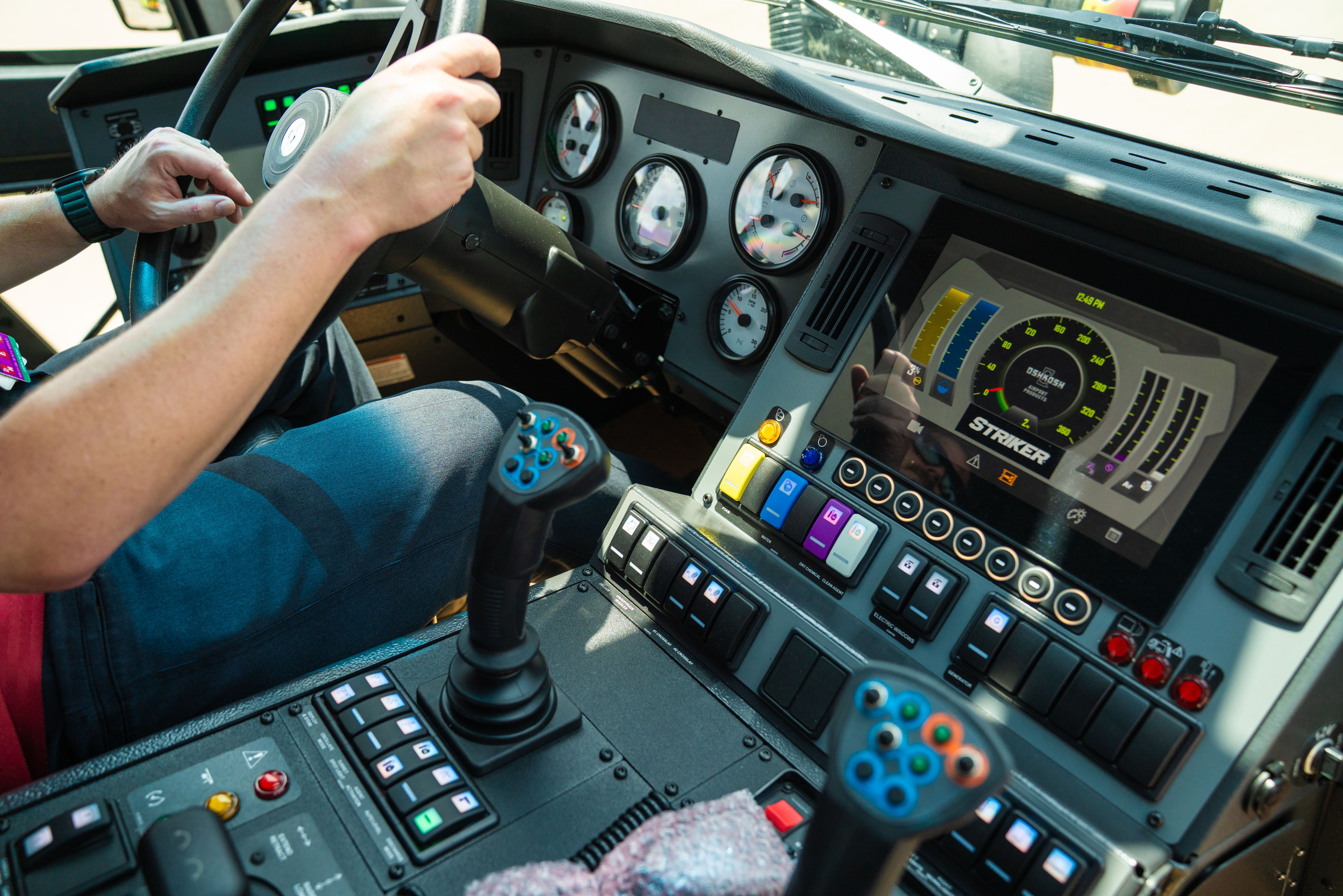 The interior of a Striker 6x6 ARFF. 