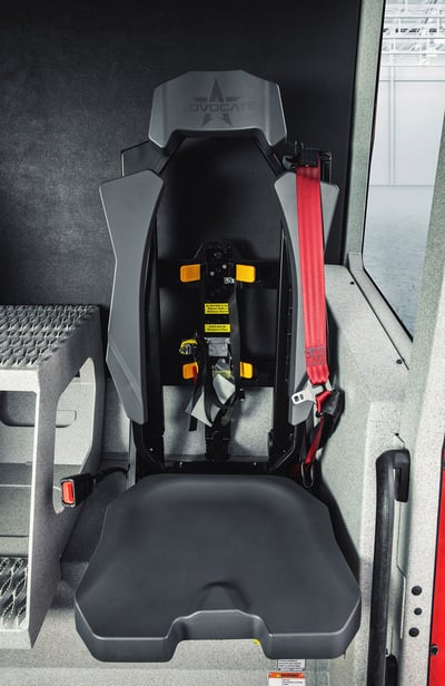 clean seat inside cab with safety belt