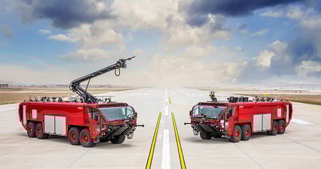 Oshkosh Airport Products Striker 8x8 reaches 50 mph in less than 20 seconds