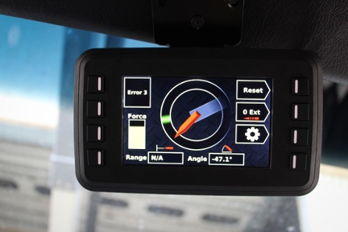 K-factor display screen showing the location of the piercing tip.