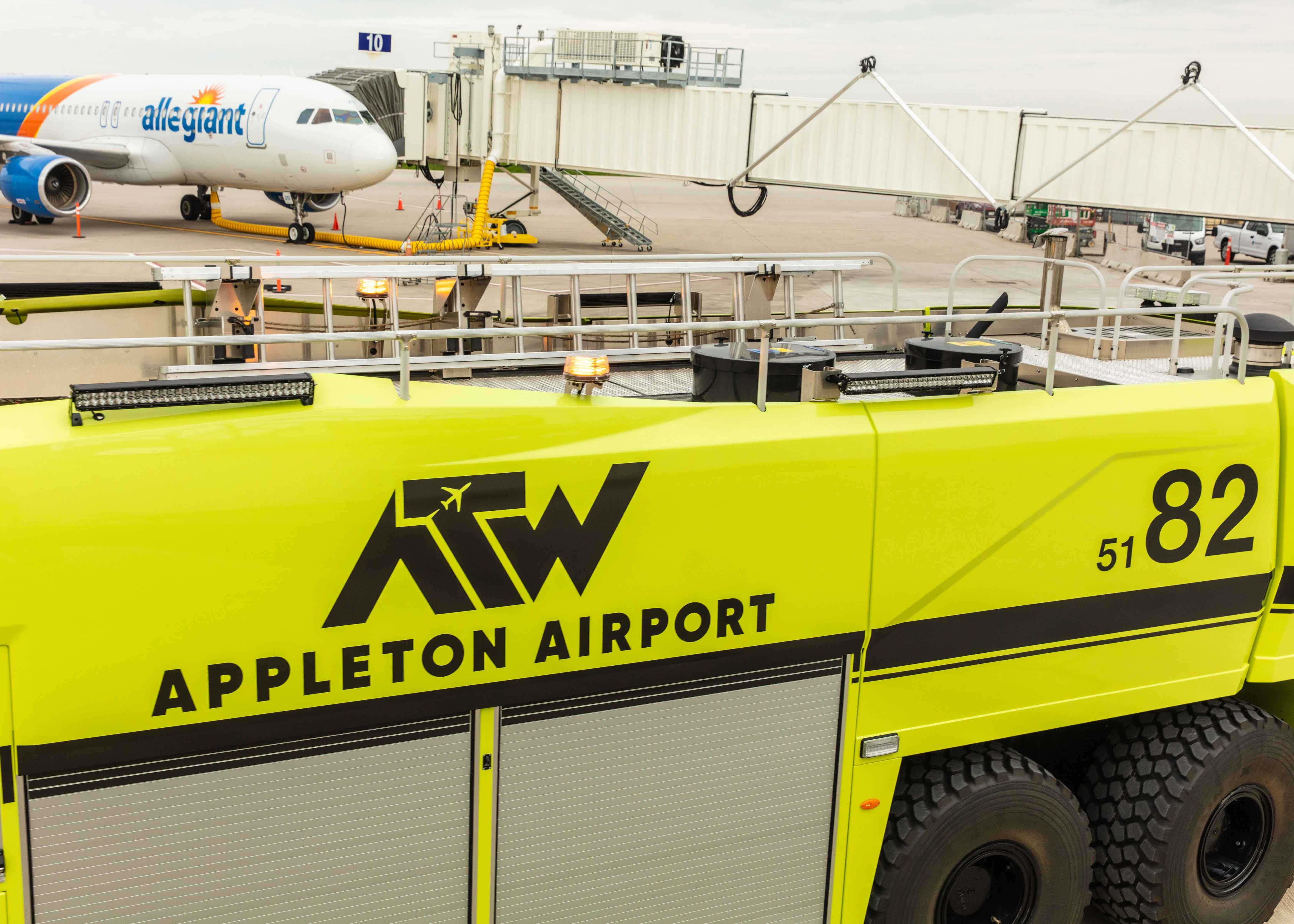 A Striker 6x6 ARFF outside on a cloudy day.